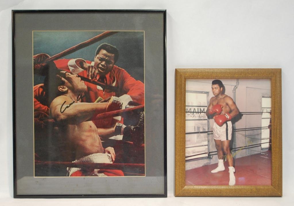 2 Autographed Muhammad Ali Photos, one: signed Casius Clay