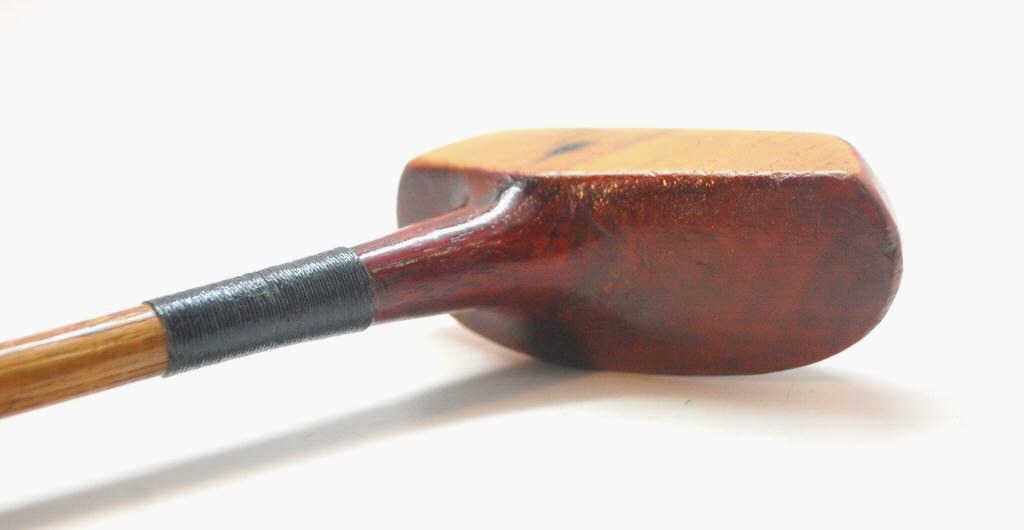 Wooden Center Shaft Schenectady Putter - Tufts: Wooden Center Shaft Schenectady type Mallet Putter. Full Brass Sole Plate. Excellent condition for age. Purchased by current owner from the estate of Richard Tufts' Pinehurst, N.C. Golf Club.