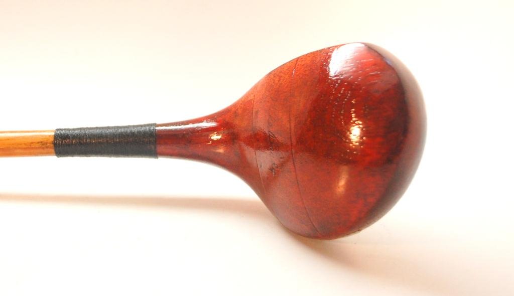 Butchart Nicholls Bamboo Shaft Ladies Driver: Marked "Driver Genuine Butchart Model" and "Ladies 57". Bamboo shafted golf club with attractive "Butchart Nicholls Company". Straight line scored face from heel to toe.