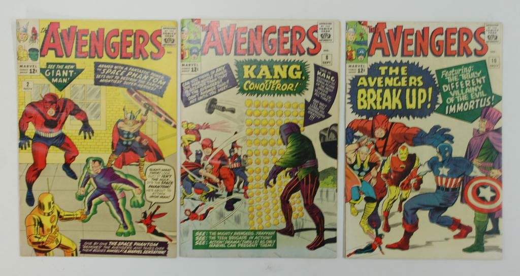 The Avengers 3 Comic Books, #2, #8, #10: 5