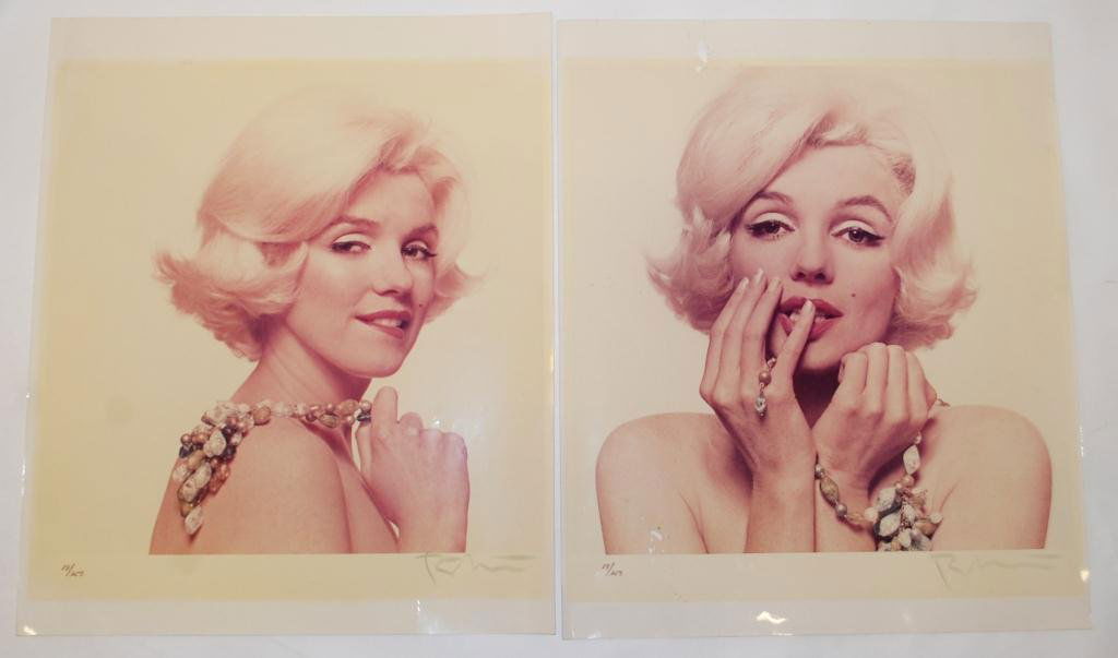 Two Photos of Marilyn Monroe by Bert Stern: 20 x 24" Hand Signed and numbered . Marilyn Monroe Photographed by Bert Stern Chromogenic Color Print of Marilyn Monroe by Bert Stern. Signed and Numbered. From Stern's famous 1962 "The Last Sitting"