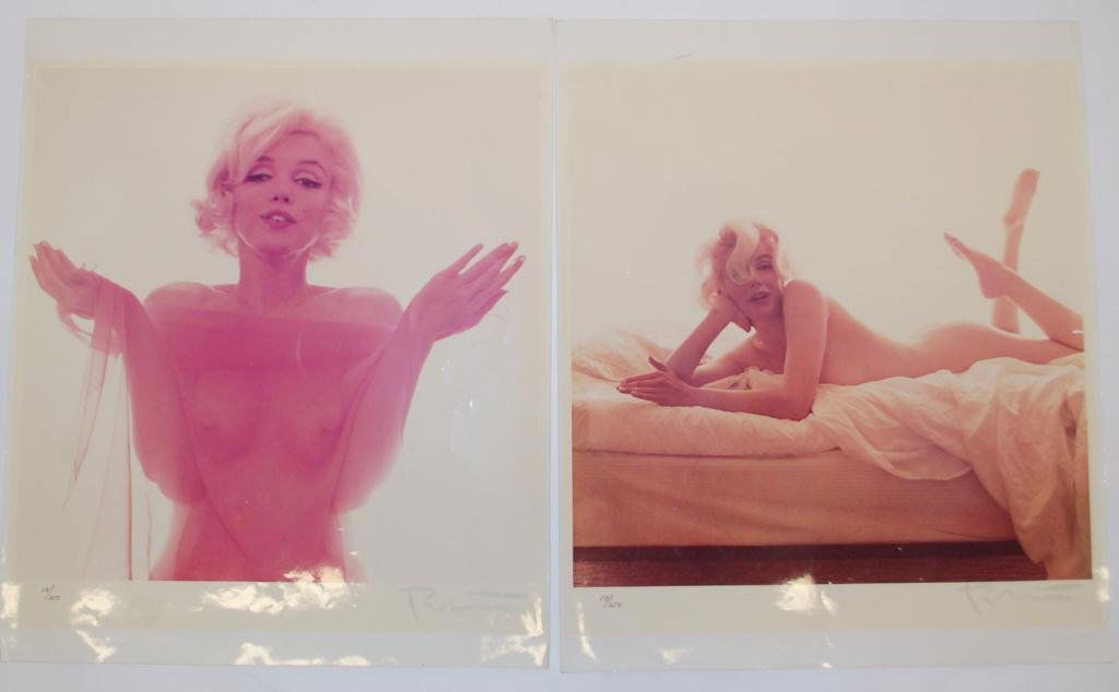 Two Photos of Marilyn Monroe by Bert Stern: 20 x 24" Hand Signed and numbered . Marilyn Monroe Photographed by Bert Stern Chromogenic Color Print of Marilyn Monroe by Bert Stern. Signed and Numbered. From Stern's famous 1962 "The Last Sitting"