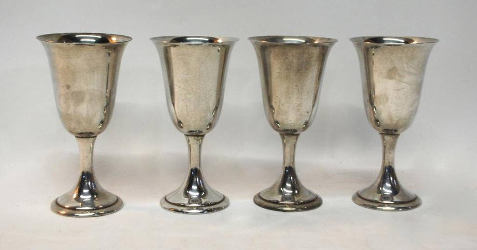 4 Alvin Sterling Silver Goblets