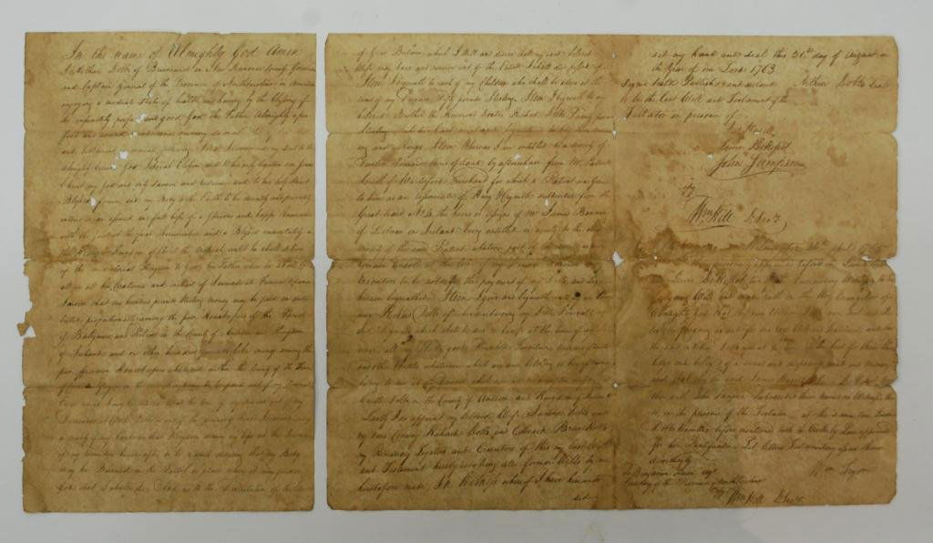 1763 North Carolina Governor Arthur Dobbs Will