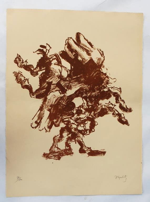Jacques Lipchitz Signed Lithograph: Jacques Lipchitz Signed Lithograph pencil signed lower right and numbered lower left 74/100. Please note small tear lower left margin.