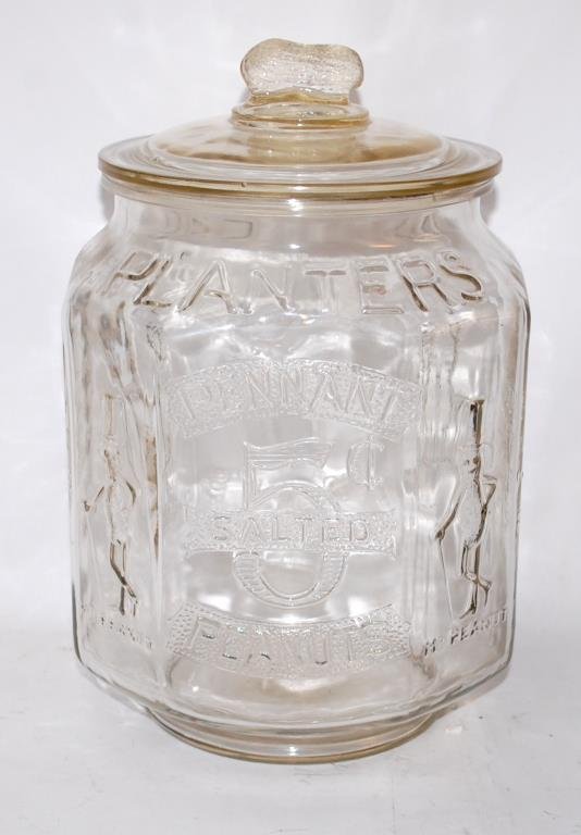 Antique Large Planters Peanut Pennant Jar