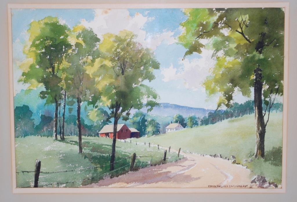 Edna Palmer Engelhardt Watercolor Painting: Edna Palmer Engelhardt Watercolor Painting 29 3/4" x 23 3/4"