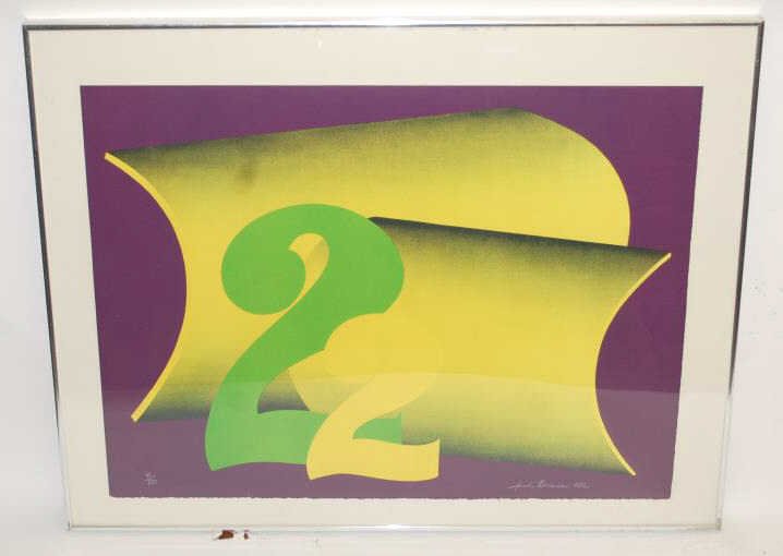 Jack Brusca Serigraph "Two": Jack Brusca Serigraph "Two" 35" x 27 1/4"