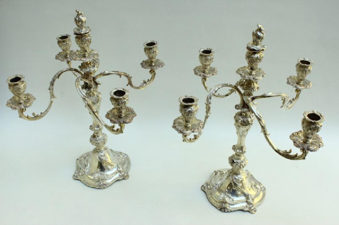 Large Pair of Italian Sterling Silver Candelabra, (1 of 8)