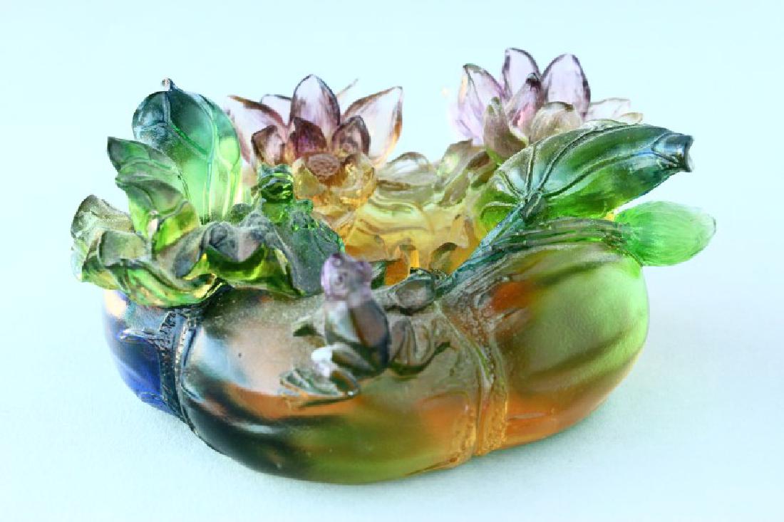 Chinese Crystal Legend Art Glass Figure Group, (1 of 4)