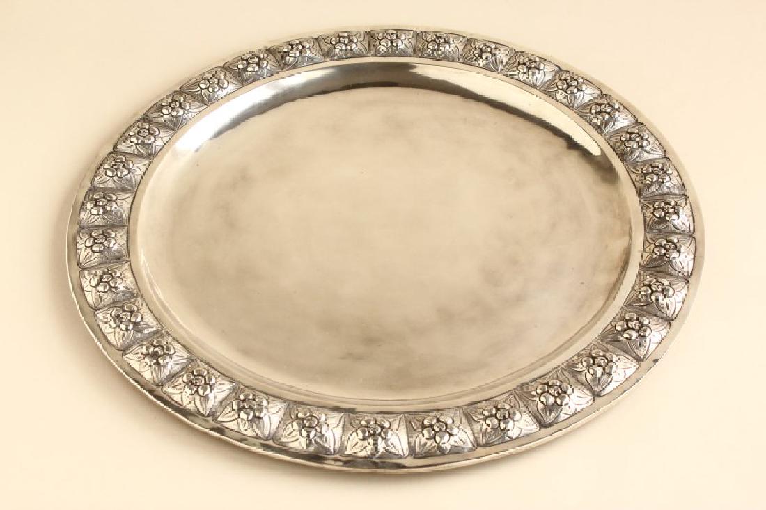 Large Mexican Sterling Silver Salver, (1 of 3)