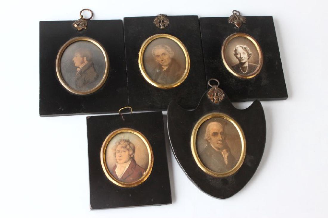 Five Framed Portrait Miniatures, (1 of 7)