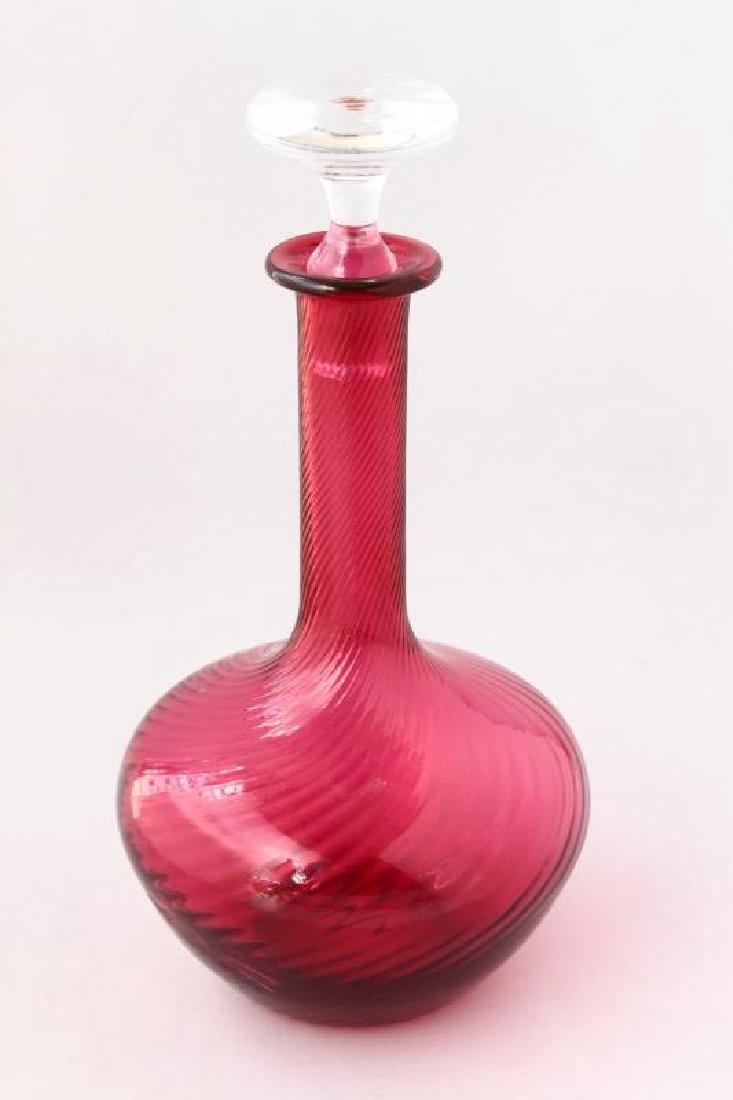 Nason Moretii Murano Ruby Glass Decanter, (1 of 3)