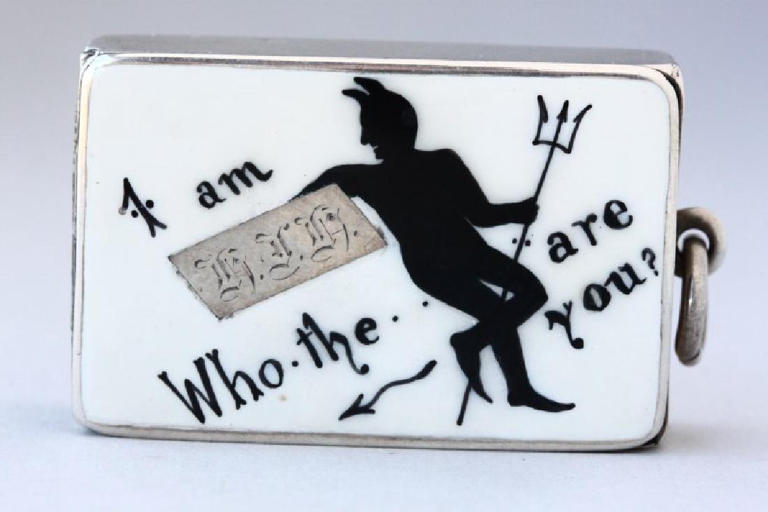 Victorian Sterling Silver and Enamel Vesta Case, (1 of 4)