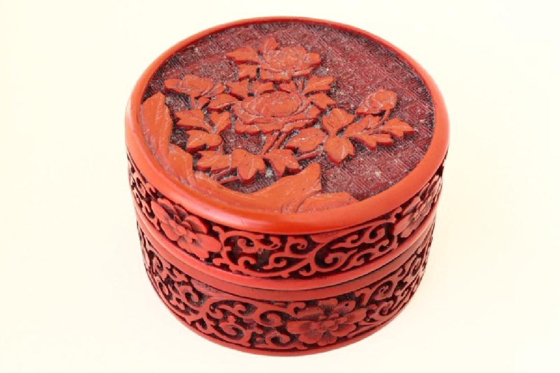 Chinese Cinnabar Style Box and Cover, (1 of 1)