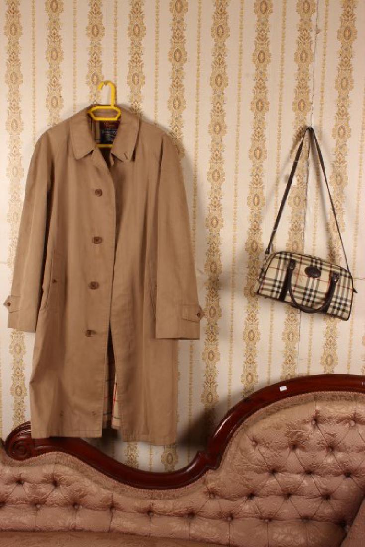 Burberry 'Made in England' Trench Coat,: tailored for Peaps of Sydney, in a fawn colour, large size, with matching bag, (2)