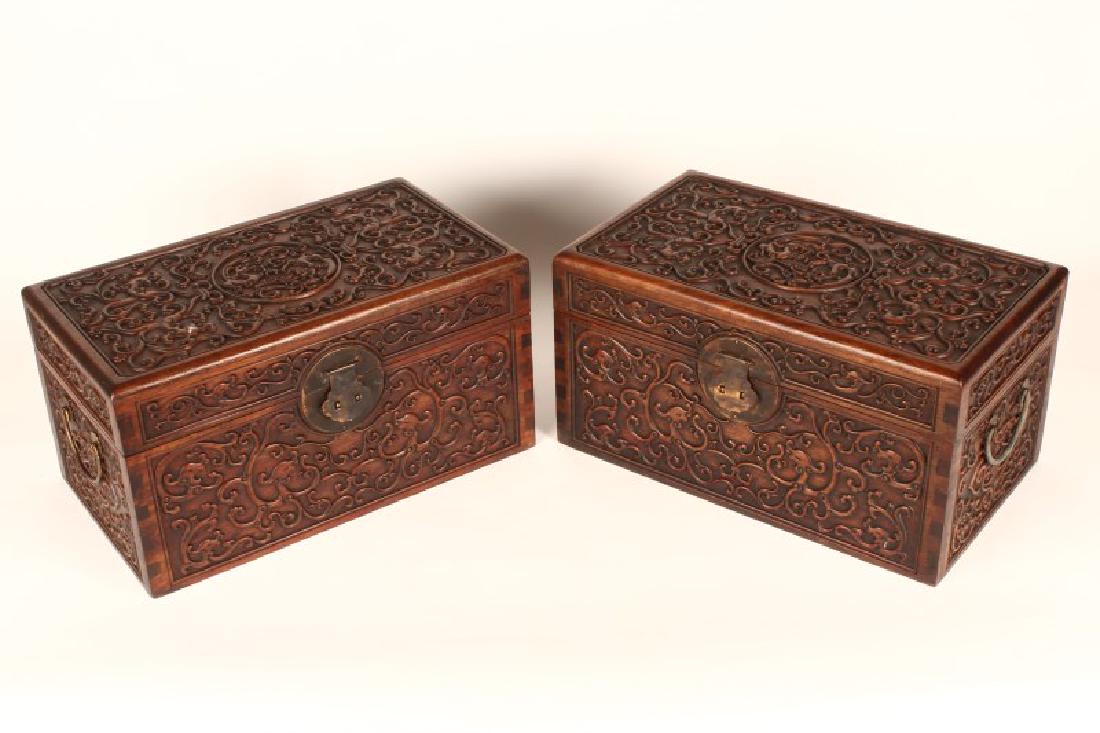 Pair of Chinese Wooden Jewelry Chests, (1 of 4)
