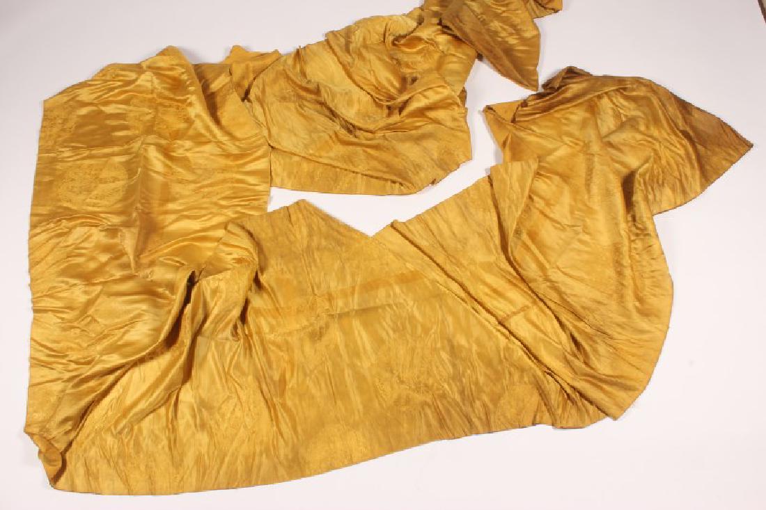 Chinese Late Qing Dynasty Yellow Brocade Silk, (1 of 3)