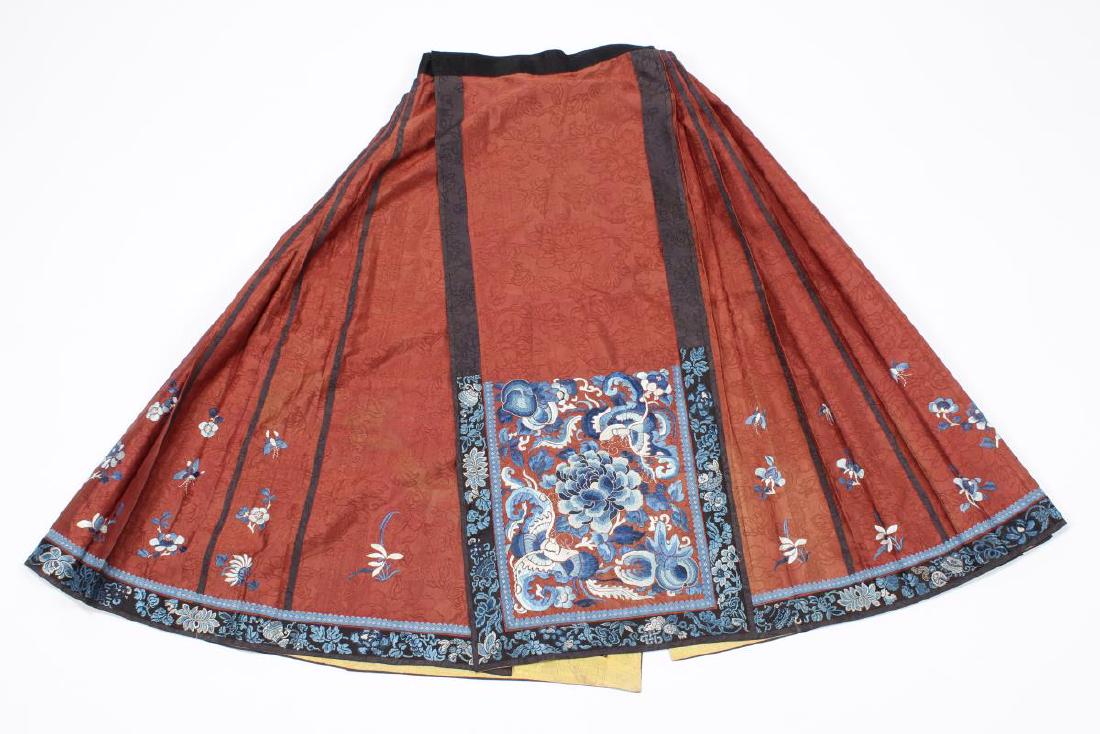 Chinese Late Qing Silk Skirt, (1 of 6)