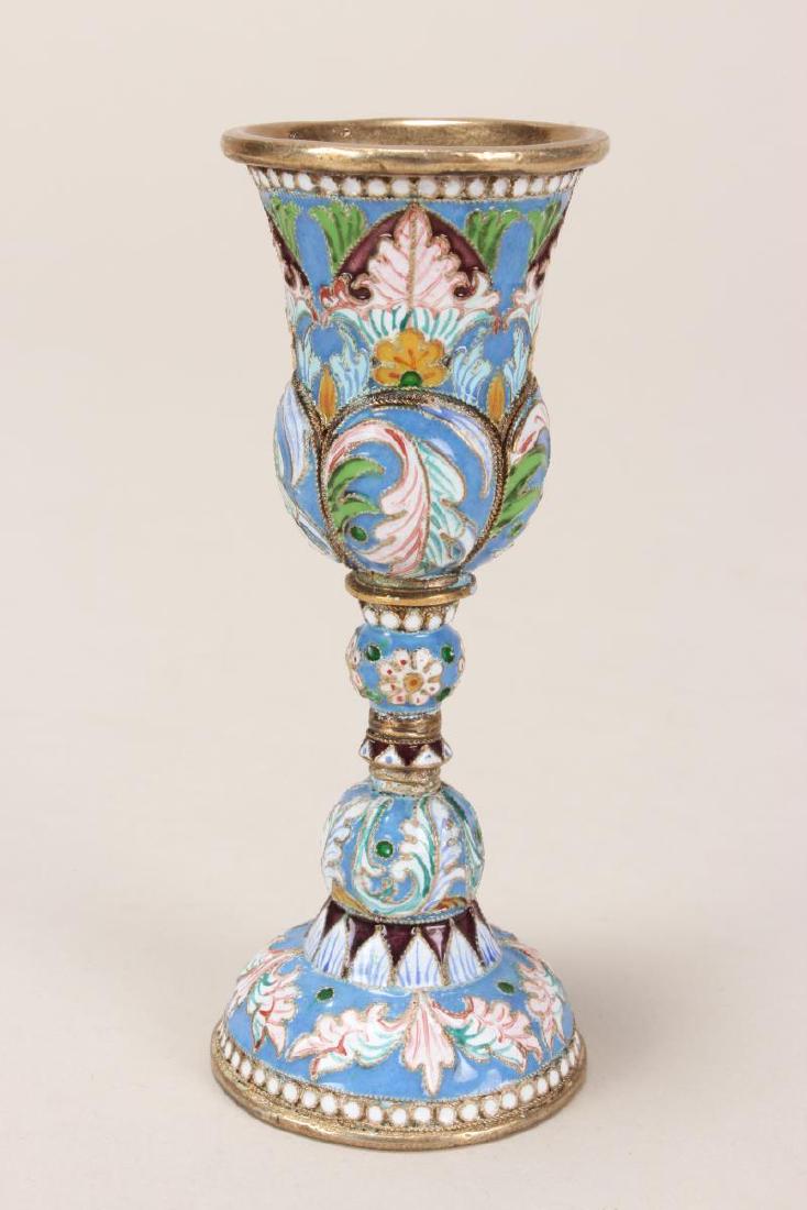 Lovely Silver and Enamel Kiddush Cup, (1 of 4)