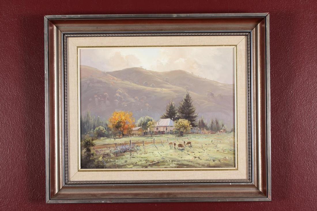 John Sharman (born 1939),: Sunrise in the Sofala Hills oil on board signed lower right 34 x 44cm