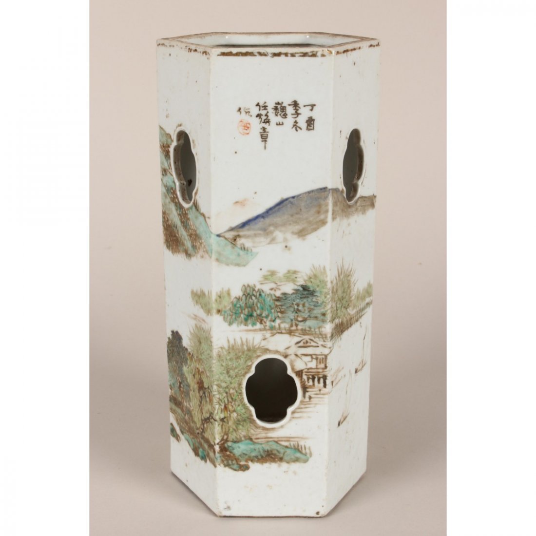 Chinese Qing Dynasty Porcelain Hat Stand, (1 of 5)
