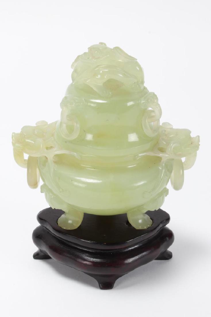 Chinese Serpentine Footed Censer and Cover, (1 of 5)