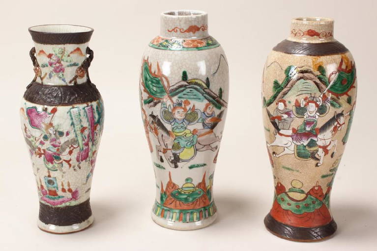 Three Chinese Qing Dynasty Vases,