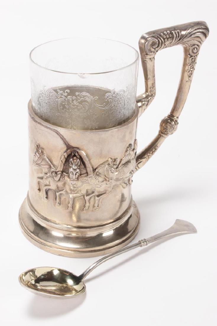 Good Russian Silver Tea Cup Holder and Cup (1 of 10)