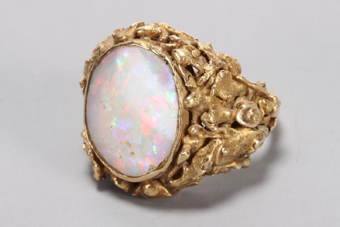 Large 18ct Gold and Opal Dress Ring, (1 of 3)