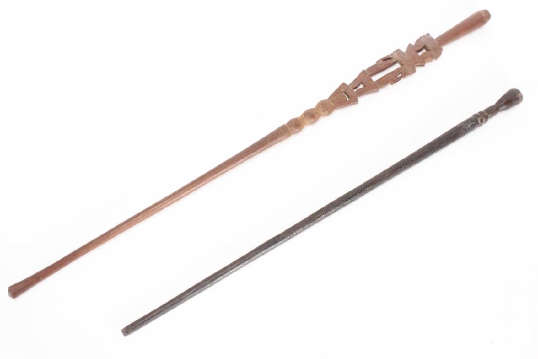 Two Trobriand Island Carved  Walking Sticks, (1 of 2)
