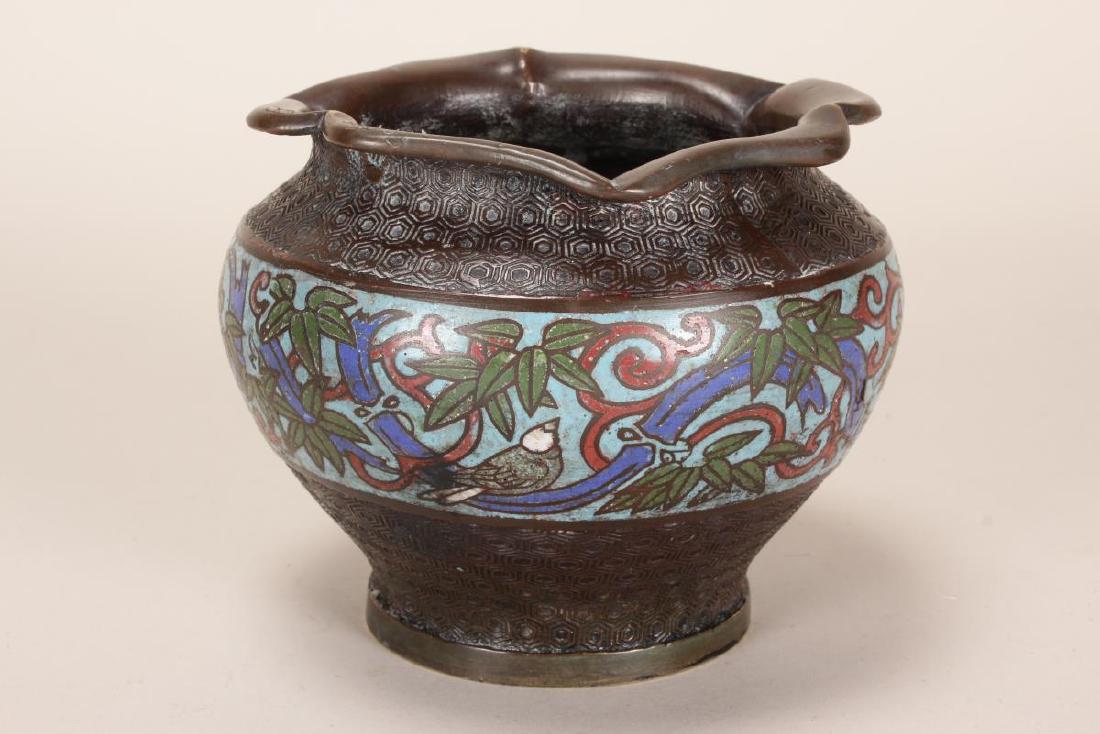 Chinese Bronze and Champleve Jardiniere, (1 of 3)