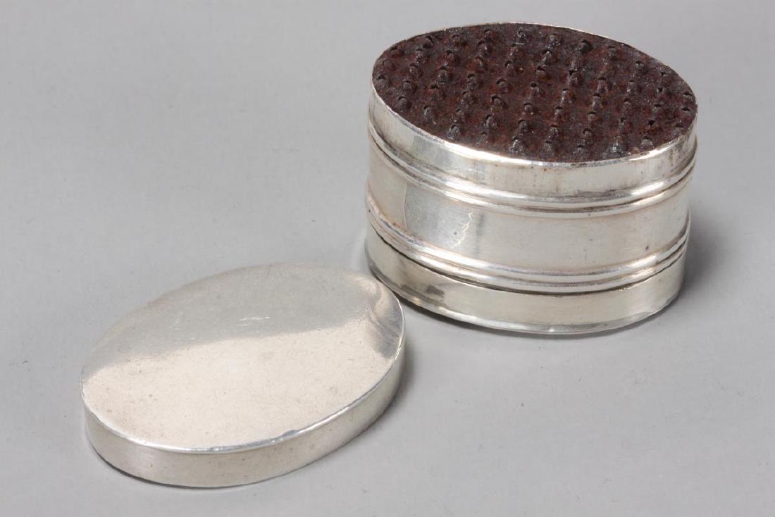 Rare George III Sterling Silver Nutmeg Grater,: hallmarked Birmingham, 1801, F&W, of oval form with ribbed sides, with original grating grille, total weight 13gm, l 3cm