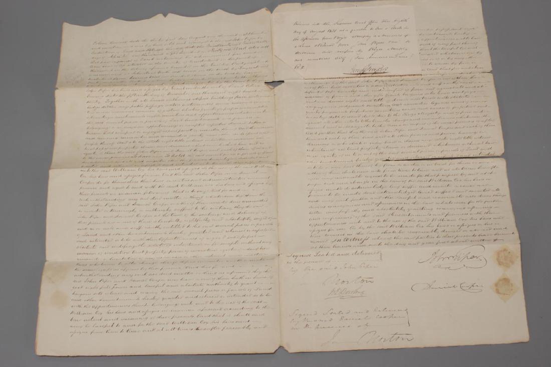 Australian Colonial Indenture of Release Between: John Piper (of Point Piper) to William Cox, dated 1831, for parcels of land in the Bringelly district, with signatures
