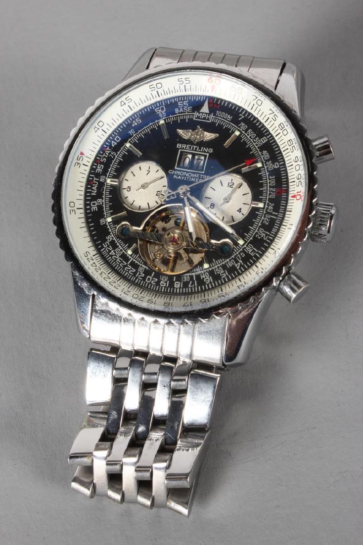Breitling Chronometre Navitimer Style Wristwatch,: with stainless steel band