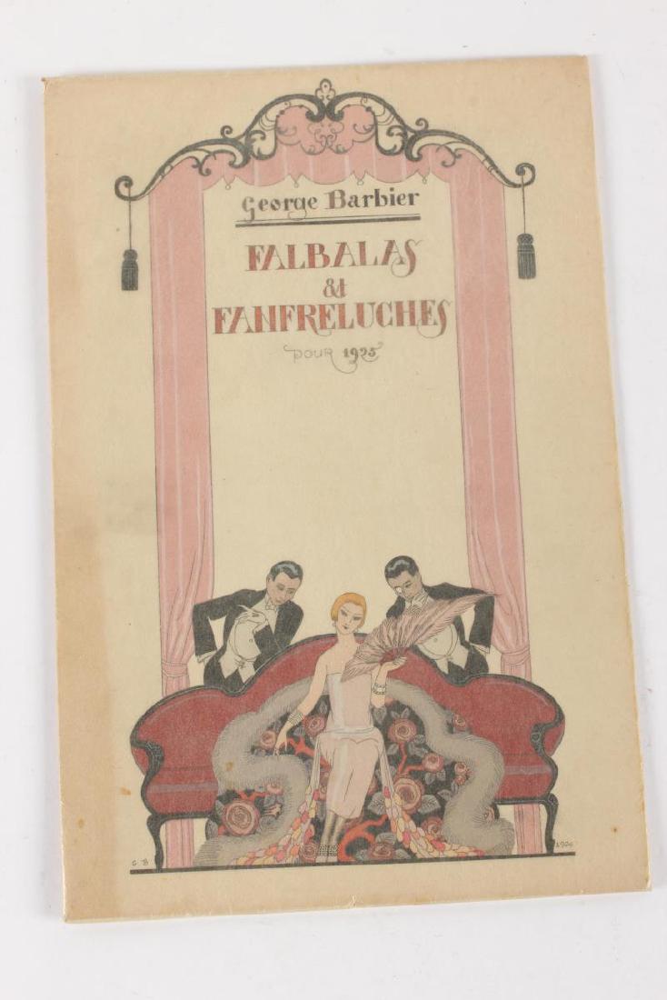 George Barbier "Falbalas et Fanfreluches",: Pour 1925, Portfolio Cover, with separate Frontise Piece and Table of Figures, ensuite with Lot 385 and 384