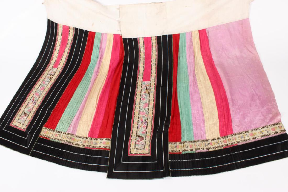 Cantonese Rainbow Damask Silk Skirt, c 1890-1900, (1 of 3)