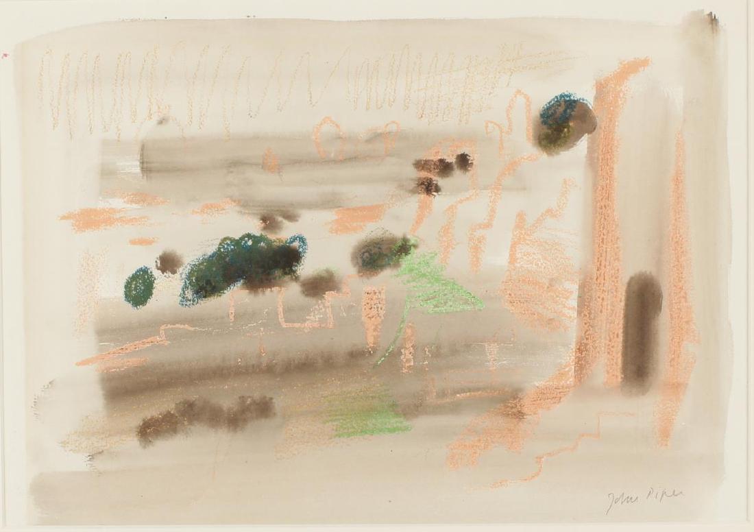 John Piper (British, 1903-1992),: Untitled, Abstract pastel and watercolour on paper signed lower right 26cm x 38cm