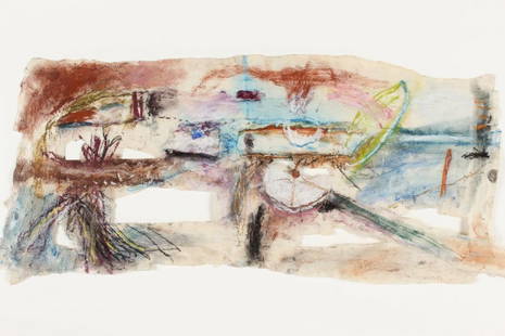 Ann Thomson (born 1933),: Untitled 1987 mixed media on paper signed and dated lower right 25cm x 62cm