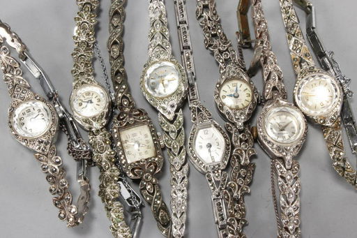 Eight Ladies Marcasite Watches Aug 17 2019 Aalders Auctions