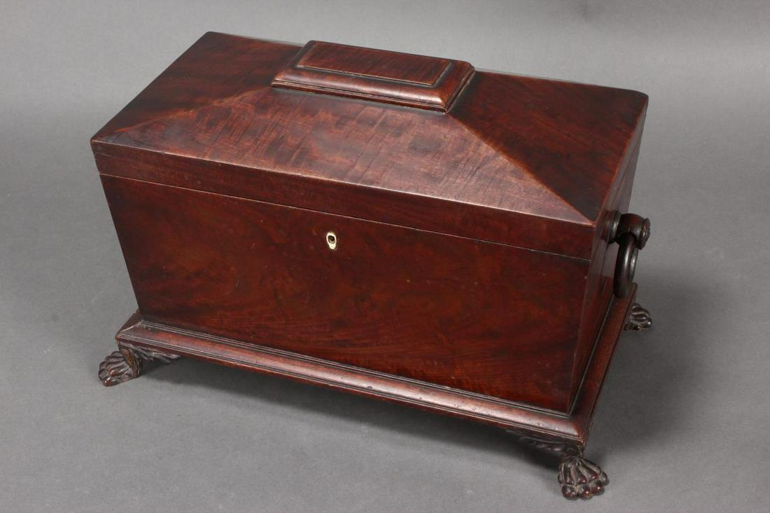 Handsome Georgian Mahogany Tea Caddy, (1 of 3)