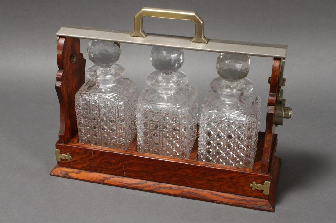 Edwardian Three Bottle Tantalus, (1 of 2)