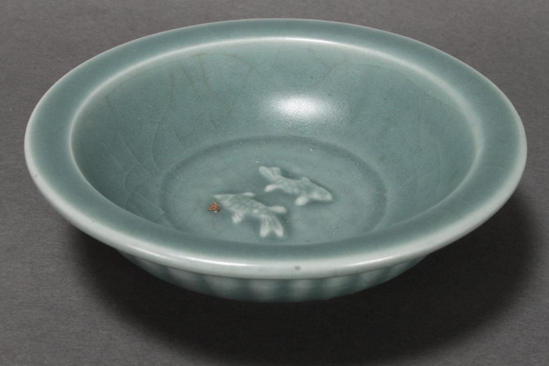 Chinese Ming Dynasty Celadon Twin Fish Dish, (1 of 3)