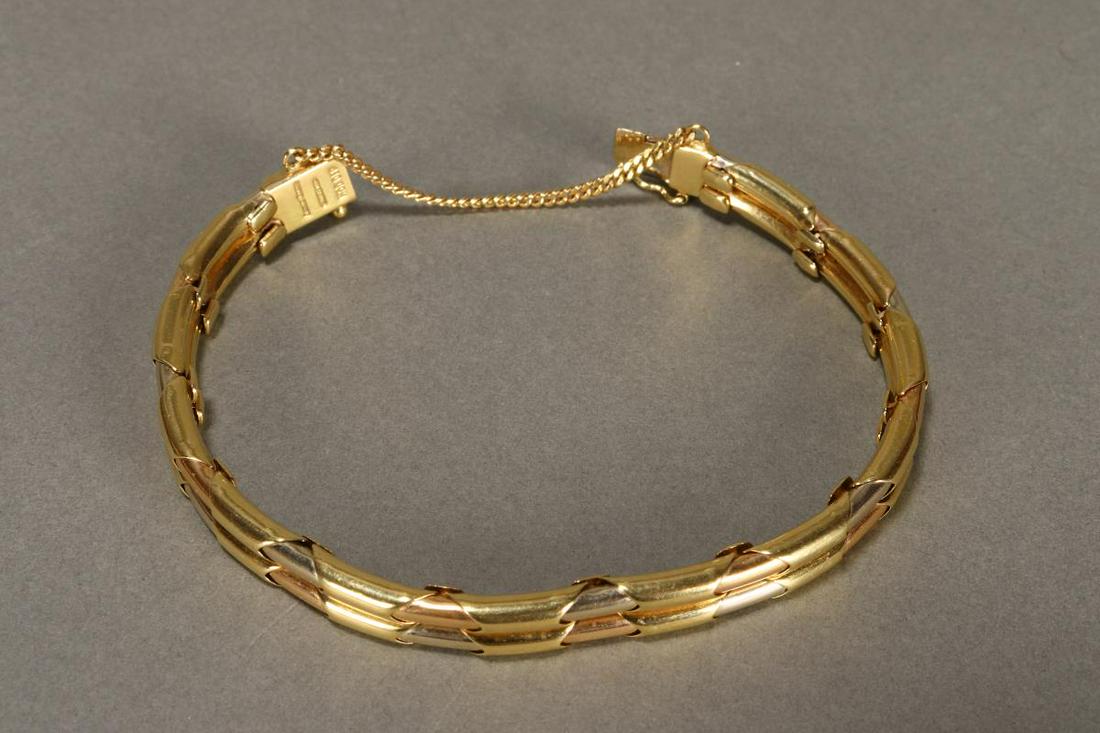 Italian Adriano Chimento 18ct Gold Bracelet,: hallmarked Adrino Chimento 750, in yellow, white and rose gold, total weight 22.68gm