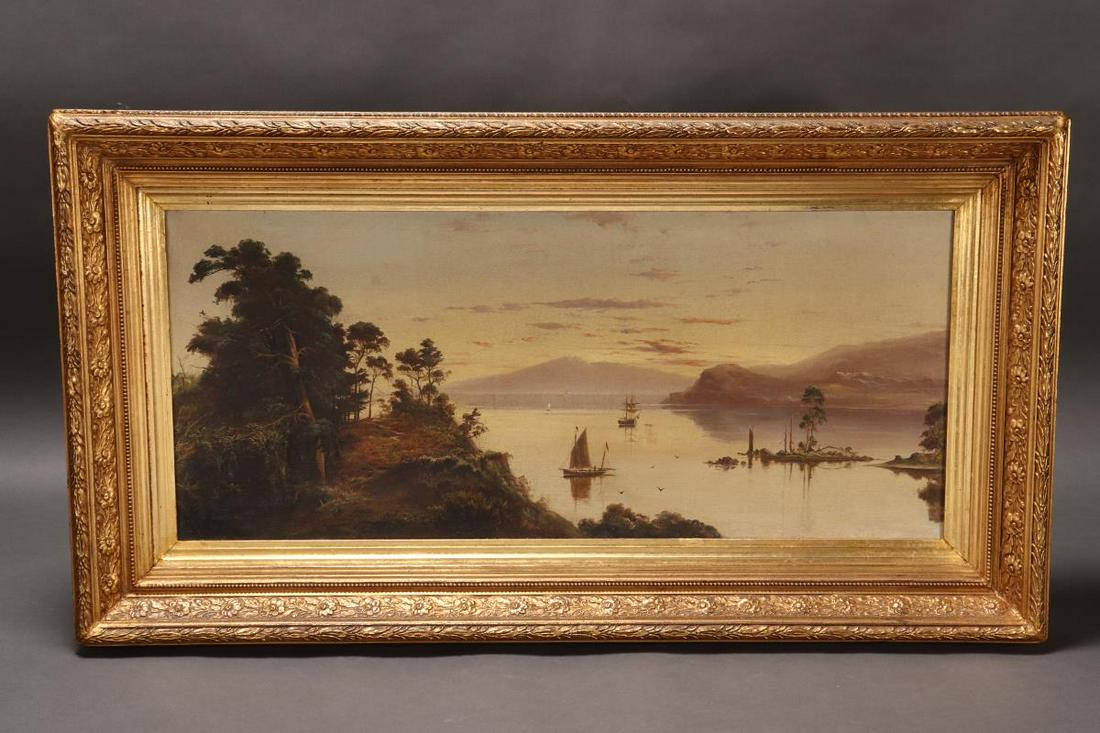 James Haughton Forrest (1826-1925),: Lake Scene oil on canvas signed lower left 31.5cm x 73.5cm