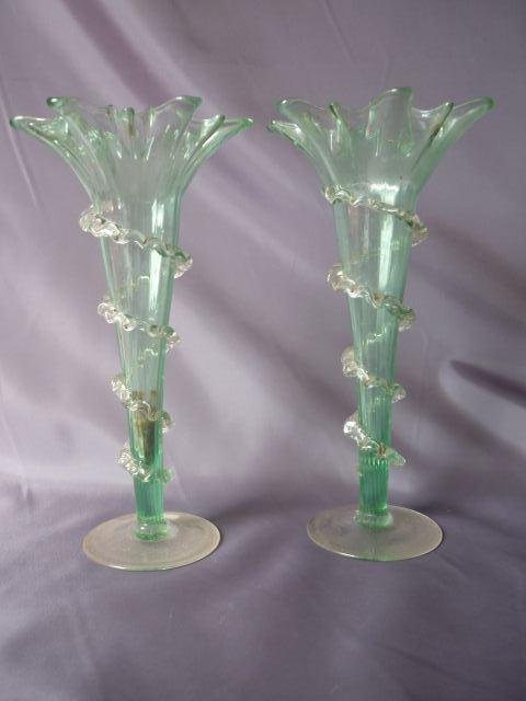 Pair of Victorian Floriform Vases,