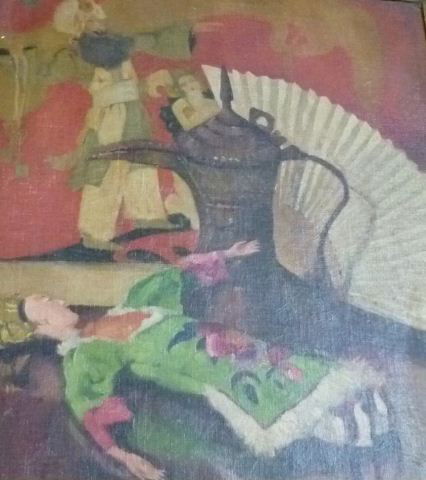 20th Century School,: Untitled, Still Life Oil on Board Roy De Maistre label verso 49cm x 40cm