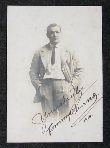 Letter From Tommy Burns Re Jack Johnson 1908: A 4p h/w letter from Tommy Burns written 1953 to Bill O’Loughlin, detailing his failure to beat Johnson in 1908, mention of Bill Squires, his own “cosmic consciousness” t/w an original photograp