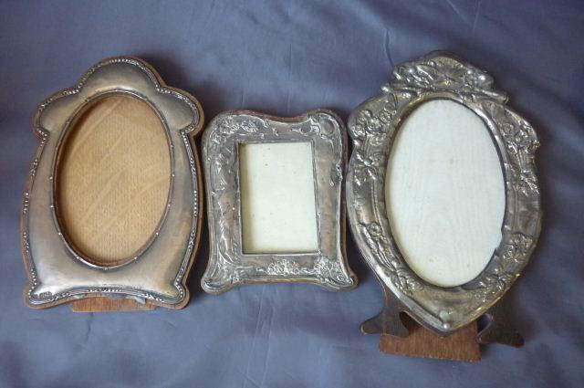 Three English Art Nouveau Sterling Silver Photo: Frames (3)