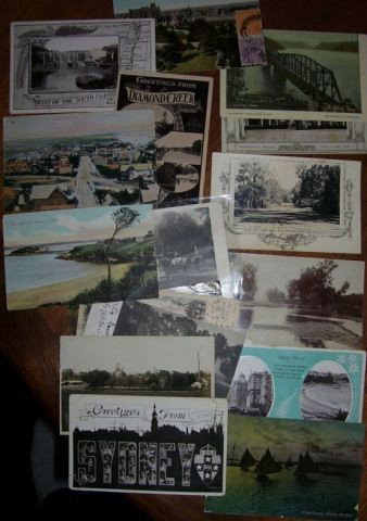 33 EARLY OZ POSTCARDS,: Some rare ones here from Forbes, Mulgoa, Bowral, Watsons Bay, Tocumwal, Loddon Falls, Tenterfield, Diamond Creek etc. Some postmarked. A good group.